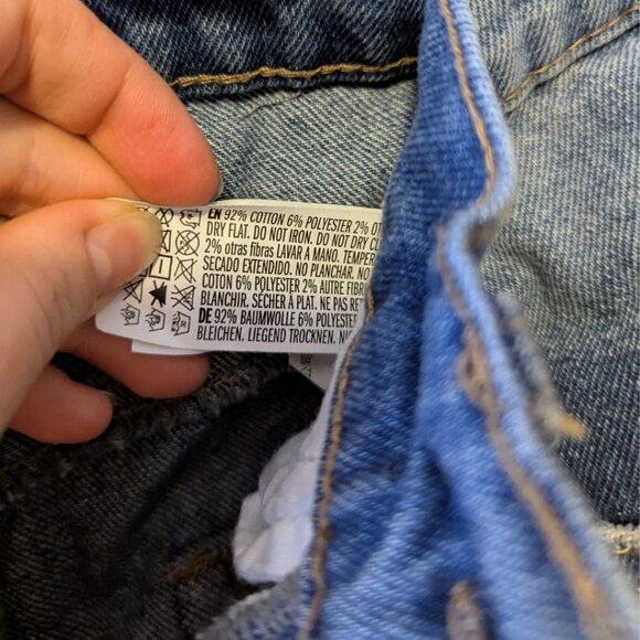 Distressed Boot Cut Denim Jeans Cotton Blend High Waisted Medium Wash Size 26 - Picture 7 of 7